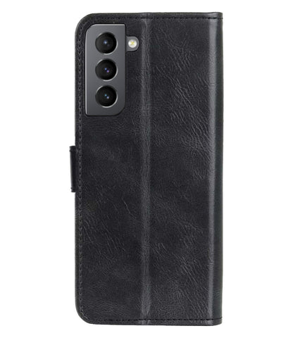 Samsung S21 FE Hoesje Book Case Kunstleer - Zwart