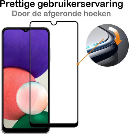 Samsung A22 4G Screenprotector Gehard Glas - Full Screen