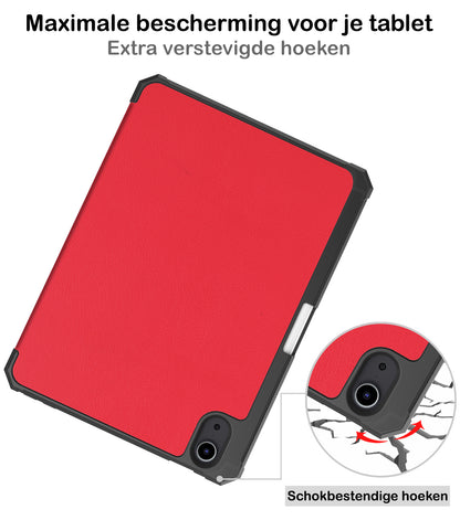 iPad Mini 6 Trifold Bookcase Hoes met Penhouder voor Apple Pen - Rood