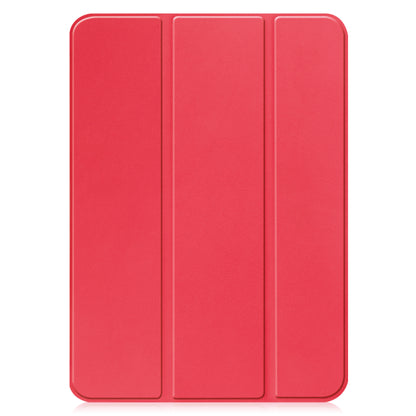 iPad 2022 / 2025 (A16 ) Trifold Bookcase Hoes met Penhouder voor Apple Pen - Rood
