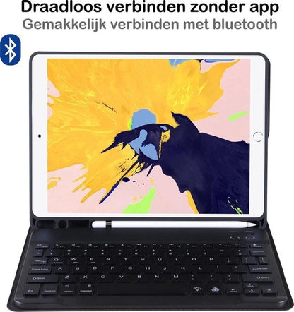 iPad 10.2 2019/2020 Hoesje Toetsenbord Case Kunstleer - Zwart