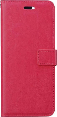 Samsung S21 Plus Hoesje Bookcase Cover met Kaarthouder - Donkerroze