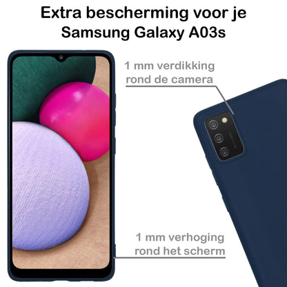 Samsung A03s Hoesje Siliconen Backcover Lichtgewicht - Donkerblauw