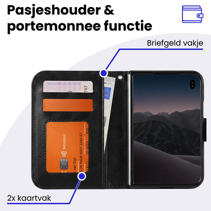 iPhone Duo Hoesje Bookcase Cover met Kaarthouder - Zwart