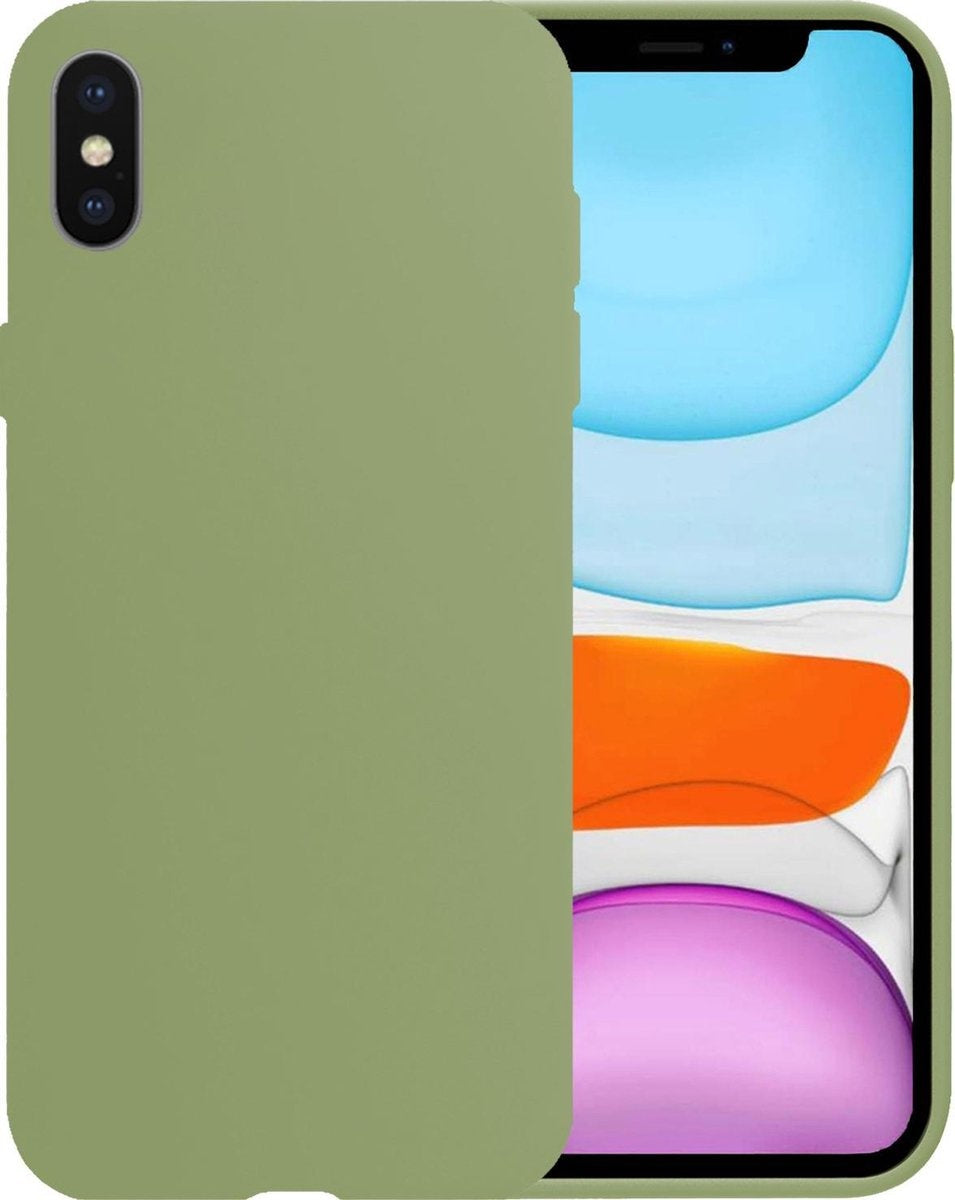 iPhone Xs Hoesje Siliconen - Groen