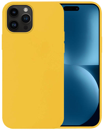 iPhone 15 Pro Hoesje Siliconen Backcover Lichtgewicht - Geel