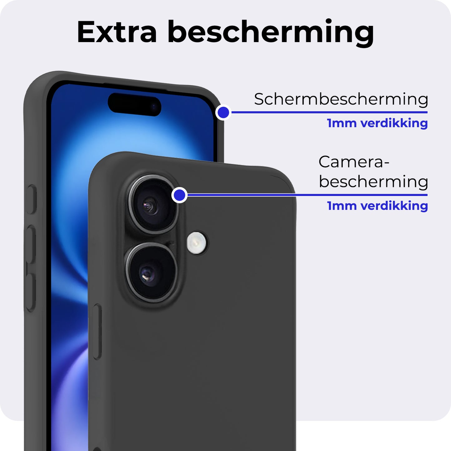 iPhone 16 Plus Hoesje Siliconen - Zwart