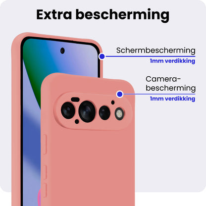 Google Pixel 11 Pro Hoesje Siliconen Backcover Lichtgewicht - Lichtroze