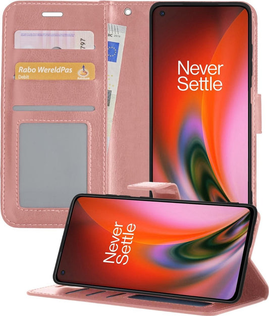 OnePlus Nord 2 Hoesje Book Case Kunstleer - Rosé goud