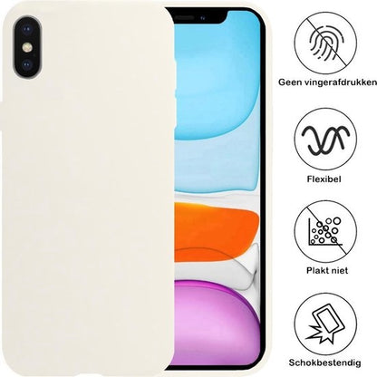 iPhone X Hoesje Siliconen Backcover Lichtgewicht - Wit