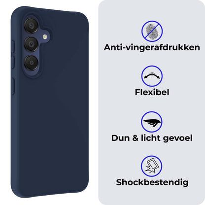 Samsung A15 Hoesje Siliconen Backcover Lichtgewicht - Donkerblauw
