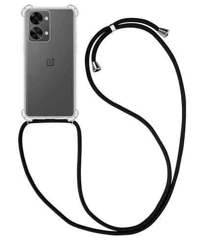OnePlus Nord 2T Hoesje met Koord Backcover Shockproof - Transparant