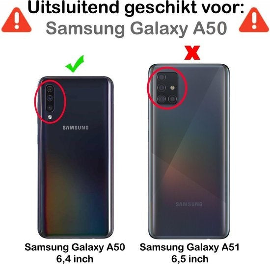 Samsung Galaxy A50 Hoesje Book Case Kunstleer - Zwart