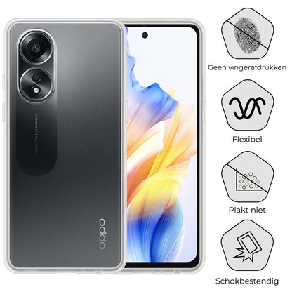 OPPO A58 Hoesje Siliconen Backcover Lichtgewicht - Transparant