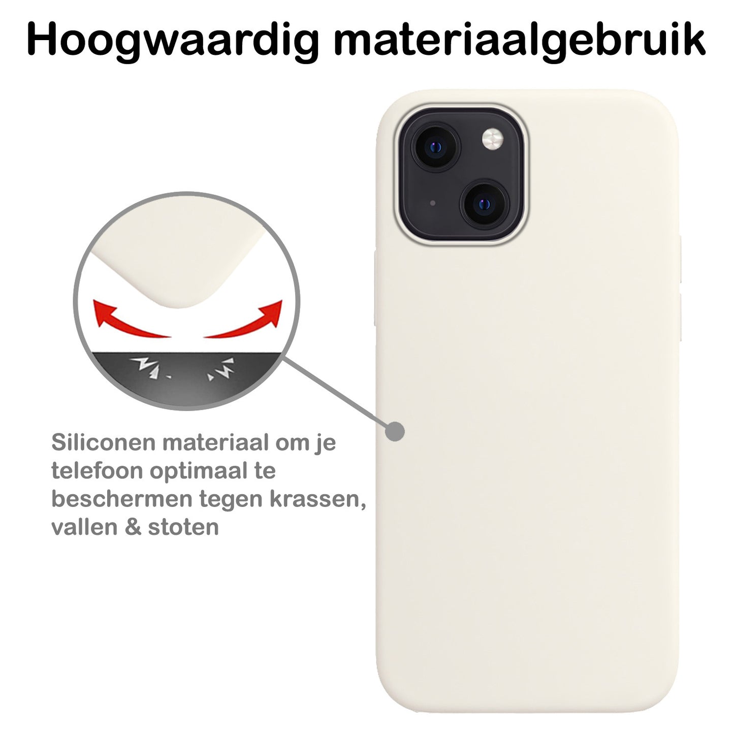 iPhone 14 Plus Hoesje Siliconen - Wit