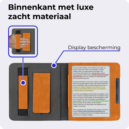 Kobo Libra Colour Leren Bookcase Hoes - Bruin