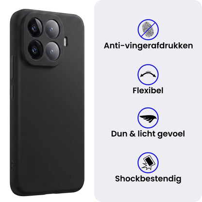 Xiaomi 15T Pro Hoesje Siliconen Backcover Lichtgewicht - Zwart