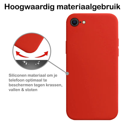 iPhone SE 2022 Hoesje Siliconen Backcover Lichtgewicht - Rood