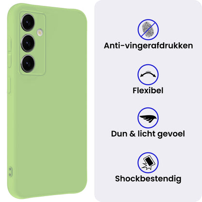 Samsung S25 Plus Hoesje Siliconen Backcover Lichtgewicht - Groen