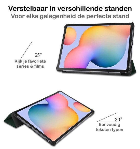 Samsung Galaxy Tab S6 Lite Hoesje Book Case - Donkergroen