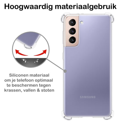 Samsung S21 FE Hoesje Shockproof Backcover Siliconen - Transparant