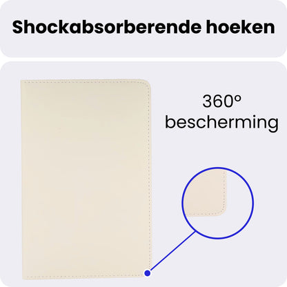 Samsung Galaxy Tab A9 Plus Trifold Bookcase Hoes 360 Graden Draaibaar - Wit