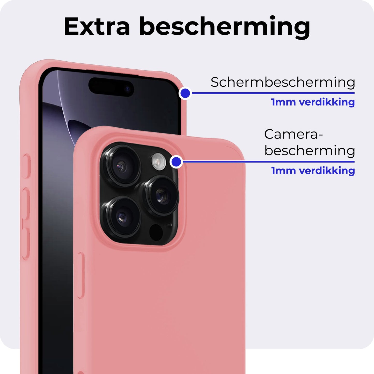 iPhone 16 Pro Hoesje Siliconen - Lichtroze