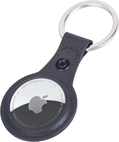 Apple AirTag Hoesje Leren Full Cover Lichtgewicht - Zwart