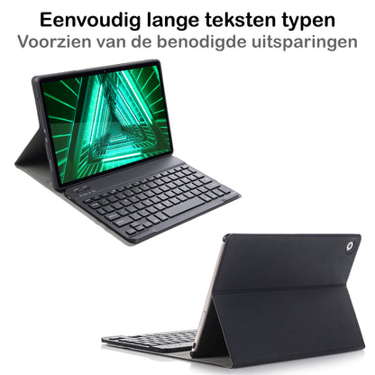 Lenovo Tab M10 FHD Plus 2nd Gen Toetsenbord Hoes met Uitneembaar toetsenbord - Zwart