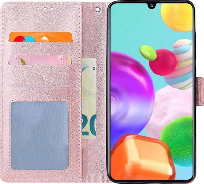 Samsung A41 Hoesje Bookcase Cover met Kaarthouder - Rosé goud