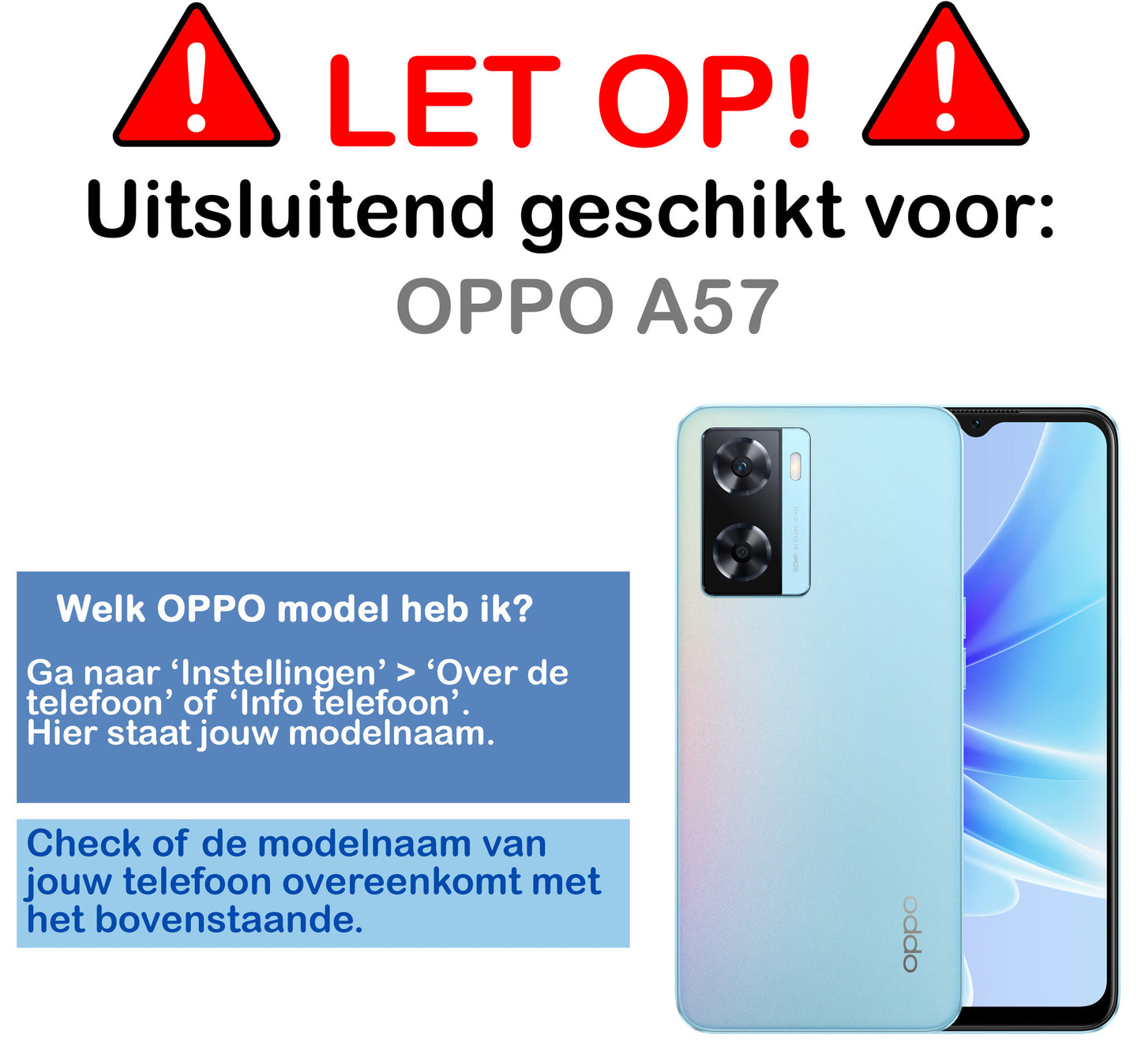 OPPO A57 Hoesje Book Case Kunstleer - Wit