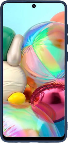 Samsung A71 Hoesje Siliconen Backcover Lichtgewicht - Donkerblauw