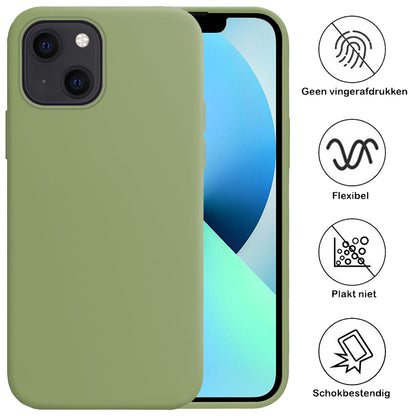 iPhone 13 Mini Hoesje Siliconen Backcover Lichtgewicht - Groen