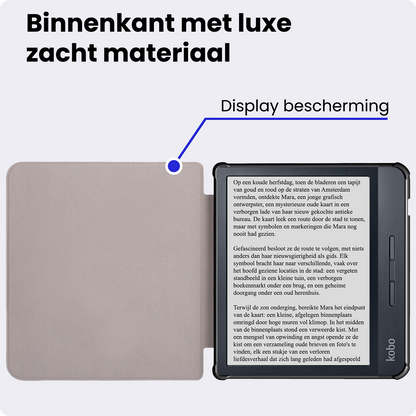 Kobo Libra H2O Bookcase Hoes Shockabsorberend - Donkerblauw