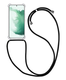 Samsung S21 Plus Hoesje met Koord Backcover Shockproof - Transparant