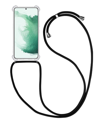 Samsung S21 Plus Hoesje met Koord Backcover Shockproof - Transparant
