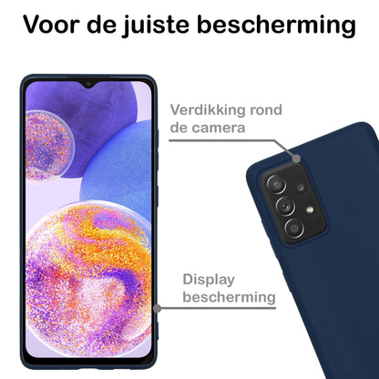 Samsung A23 Hoesje Siliconen Backcover Lichtgewicht - Donkerblauw
