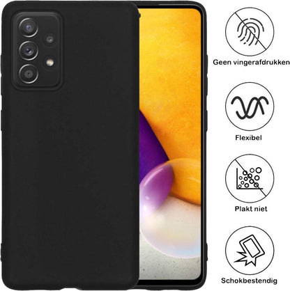 Samsung A72 Hoesje Siliconen Backcover Lichtgewicht - Zwart