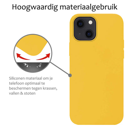 iPhone 15 Plus Hoesje Siliconen - Geel