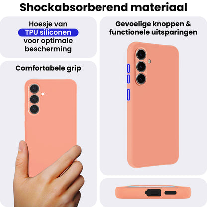 Samsung S26 Plus Hoesje Siliconen Backcover Lichtgewicht - Perzik