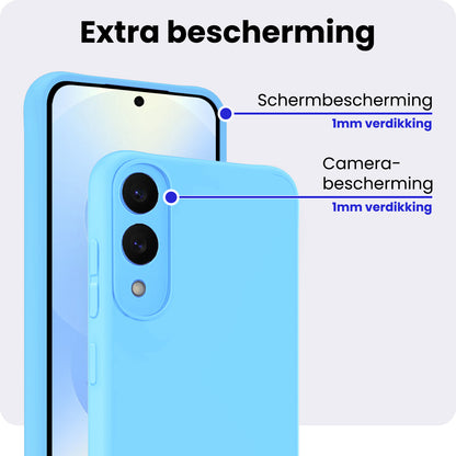 Samsung S25 Edge Hoesje Siliconen Backcover Lichtgewicht - Lichtblauw