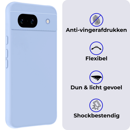 Google Pixel 8a Hoesje Siliconen - Lichtblauw