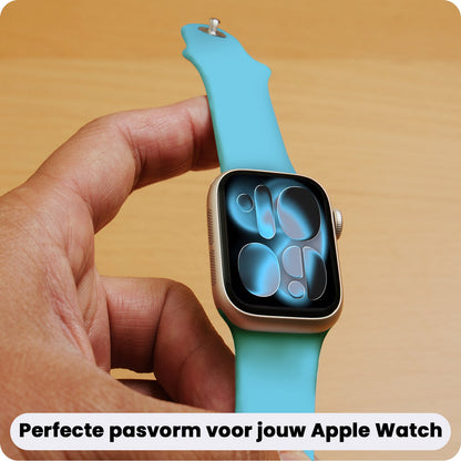 Apple Watch 1, 2, 3, 4, 5, 6, 7, 8, 9, 10, 11, SE - 42/44/45/46 mm Bandje Siliconen met verstelbare polsband - Lichtblauw