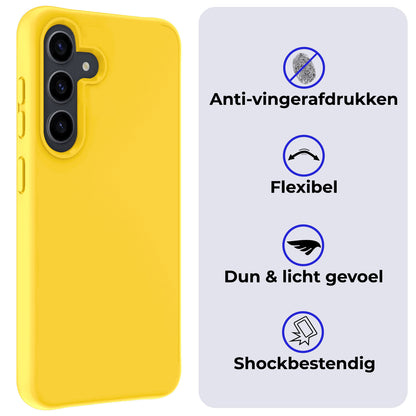 Samsung S24 Plus Hoesje Siliconen Backcover Lichtgewicht - Geel