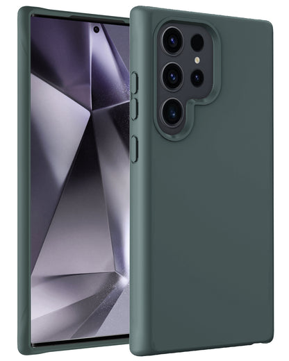 Samsung S24 Ultra Hoesje Siliconen Backcover Lichtgewicht - Donkergroen