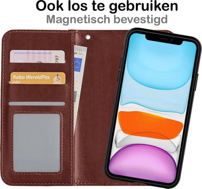 iPhone 11 Hoesje Bookcase Cover Uitneembaar - Bruin