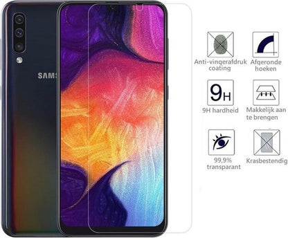 Samsung Galaxy A50 Screenprotector Full Cover Tempered Glass