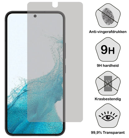 Samsung S22 Screenprotector Privacy Tempered Glass