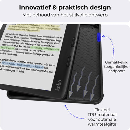 Kobo Libra Colour Bookcase Hoes Shockabsorberend - Donkergroen