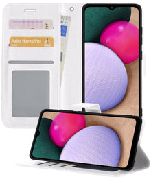 Samsung A03s Hoesje Bookcase Cover met Kaarthouder - Wit